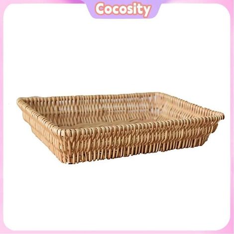 Cocosity panier de service tissé Panier de service 30x20x6cm, plateau de service tissé empilable multifonctionnel luminaire pack (1/5)