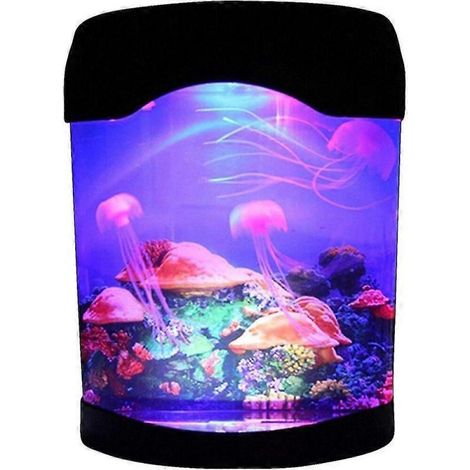 Lampe méduse USB pour aquarium, veilleuse d'ambiance océanique, lampe à lave LED méduse à couleurs changeantes (1/2)
