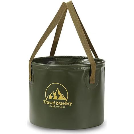 1 Seau Pliable,5L,Capacité 5 Litres,Tissu PVC,Résistant Chaleur,Folding Bucket,Camping,Ménage,Voiture (1/5)