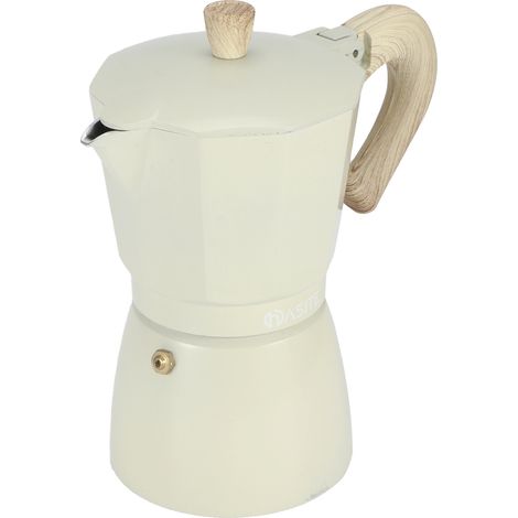 Cafetière octogonale en aluminium, type cafetière italienne, pour la maison ou le café, couleur jaune pâle, 300 ml (1/5)