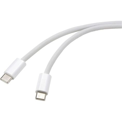Trywise Câble USB USB-C® mâle, USB-C® mâle 3.00 m blanc torsadé par paire RF-6056884 V561153 (1/4)