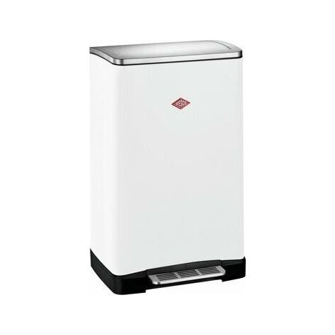 Wesco 8011697 Big Double Boy Cestino per Raccolta Differenziata 2x18 litri Apertura a Pedale Chiusura Morbida colore Bianco