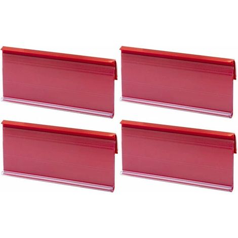 – Lot de 4 porte-étiquettes adhésifs autocollants 100x40mm – Identification claire pour rayonnage – Support en plastique durable (1/2)