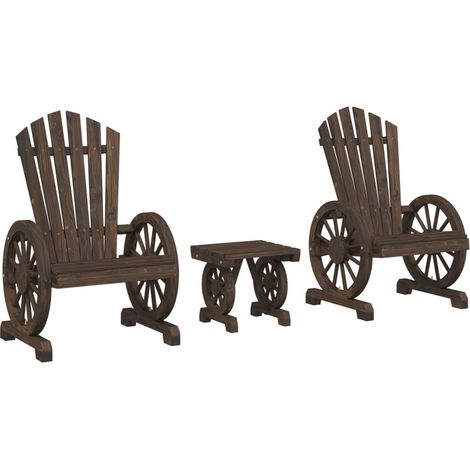 Maison Exclusive - Set Salotto da Giardino 3 pz in Legno Massello di Abete (1/5)