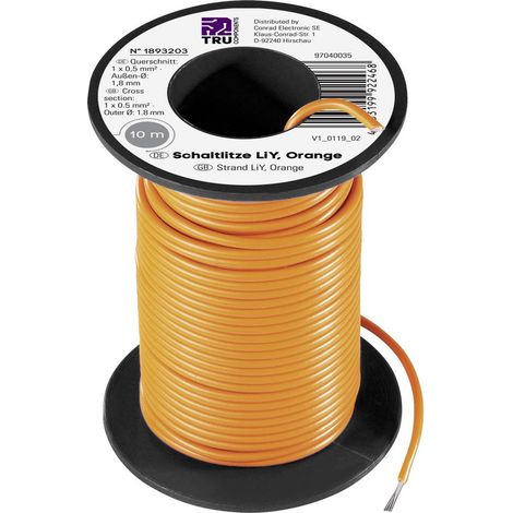 FIL DE CÂBLAGE LIY TRU COMPONENTS TC-7572812 1 X 0.50 MM² ORANGE 10 M (1/3)