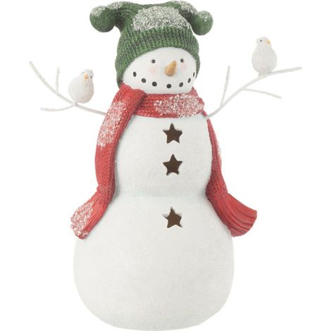 Bonhomme de Neige Déco "Oiseaux" 27cm Multicolore (1/2)