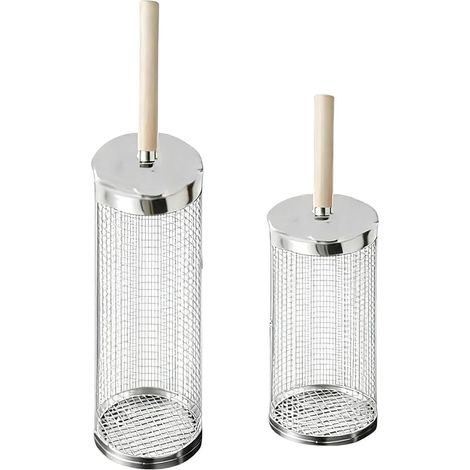 Panier à grillades roulant avec poignée amovible, acier inoxydable 304, très grande capacité, parfait pour les réunions de famille, le jardin, les grillades en cuisine extérieure. (1/5)