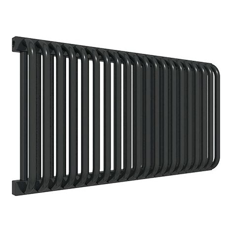 Horizontaler Heizungsbetrieb Handtuchheizkörper - Mattschwarz - Höhe 440mm Breite 820mm -  Watt - DEL440/820YLN