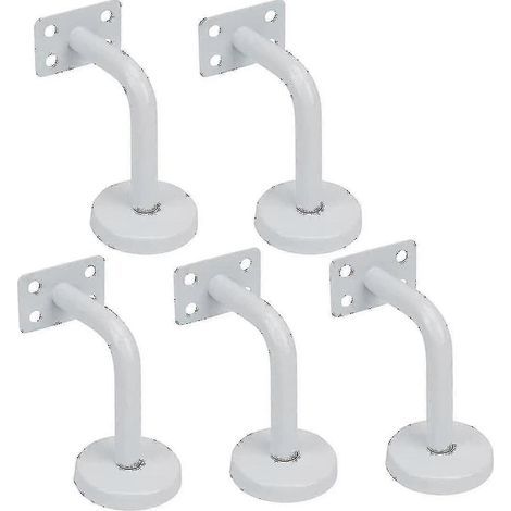 Lot de 5 supports de main courante d'escalier, supports de rampe d'escalier en acier inoxydable blanc - 60 x 80 mm - vis de fixation (1/5)