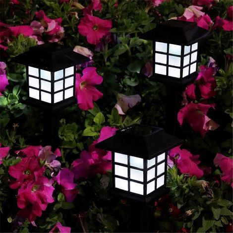 8er-Pack Solar-Gartenleuchten für Hof, Garten, Rasen, Gehweg und Einfahrt, B--