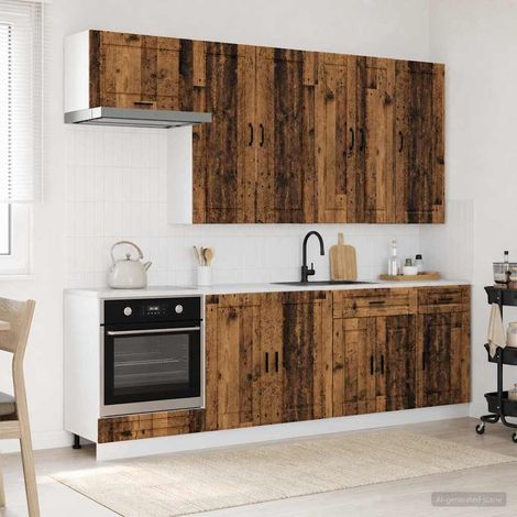 Ensemble de meubles de cuisine 8 pièces en bois d’ingénierie bois ancien, 163.84kg - PANGIVO (1/5)