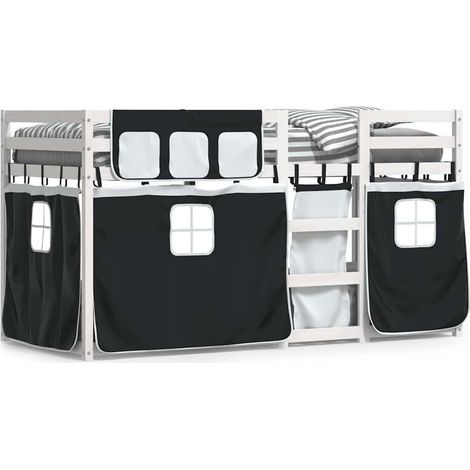 Maison Exclusive - Letto a Castello senza Materasso Bianco e Nero 75x190 cm inPino