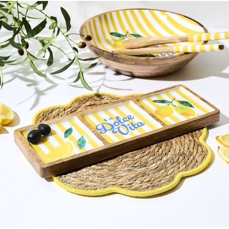 Planche Compartiments - Home Deco Factory - Dolce Vita - Manguier - Jaune
