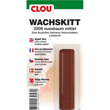 CLOU Wachskitt Stange 2208 Nussbaum mittel (1/3)