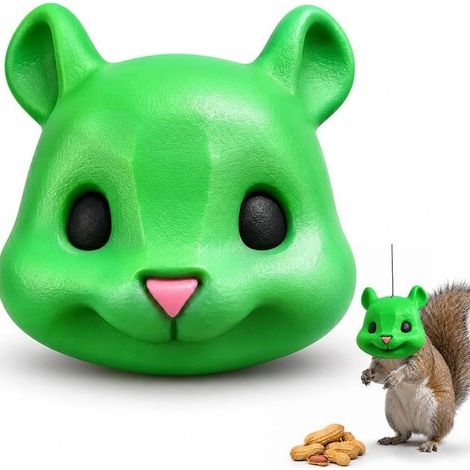 New Squirrel Head Feeder, Fun Outdoor Garden Animal Hanging Feeder - A -
