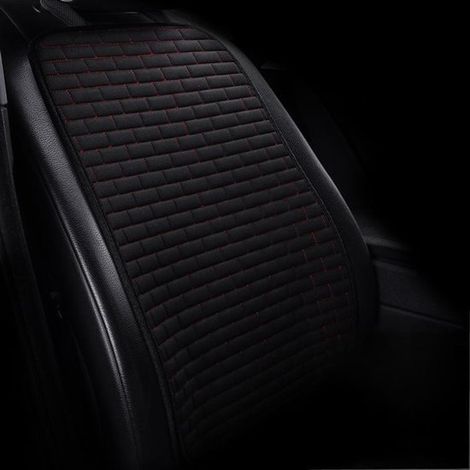 Cojín para asientos de coche delanteros y traseros,transpirable y antideslizante,juego de tres piezas en negro y rojo (1/5)
