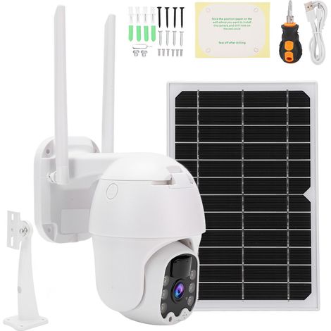 Caméra de surveillance extérieure 1080P HD, 4G solaire batterie, vision nocturne, IP66 étanche, détection de mouvement PIR, pour maison fréquence UE (1/5)