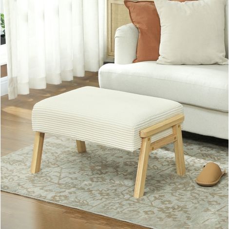 Sitzmöbel Fußhocker Polster 70x46x40 cm Cremeweiß OKMYHOME (1/5)