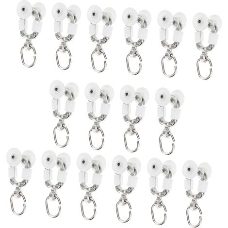 12pièces Galet De Rail Pour Rideau Fourniture De Poulie Pour Rideau Rail Pour Plafond Accessoires Pour Fourniture De Poulie Pour Store Vertical (1/4)
