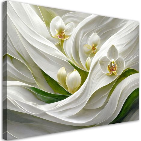Tableau sur toile Tableau sur toile Orchidées abstraites 3D 90x60 (1/5)