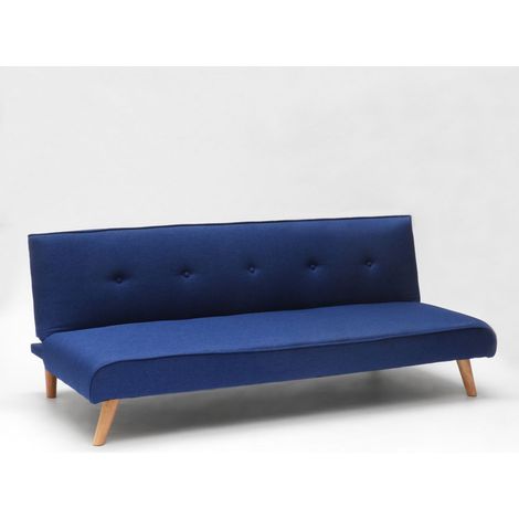 Divano letto in tessuto 2 posti per salotto e soggiorno design Larimar - Blu