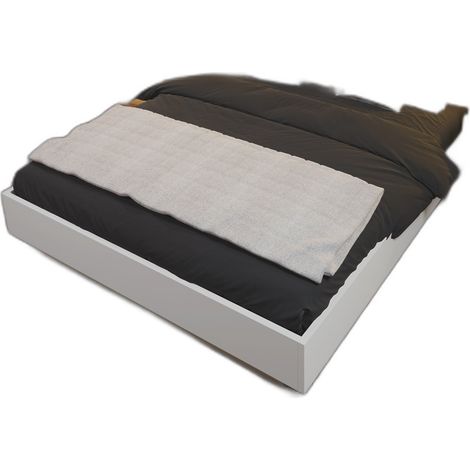 Lit double 180x200 cm avec 2 tables de chevet LED et prises USB-C, en panneaux de bois, finition chêne sonoma et blanc (1/5)
