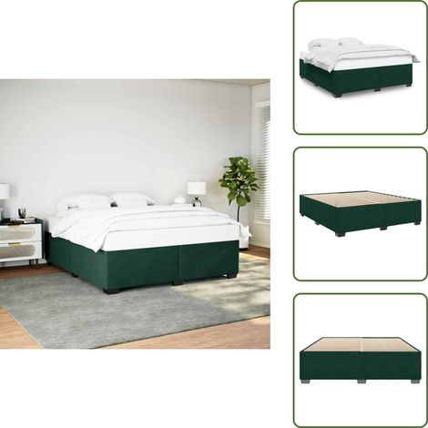 Materasso per letto - vidaXL Giroletto senza Materasso Verde Scuro 180x200 cm in Velluto - Letto con supporto