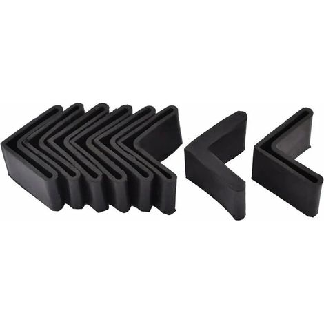 Couvre-Pied En Forme De L - Caoutchouc Noir - Pour Pieds De Chaise Table Meuble - 40 x 40 mm - Lot De 8