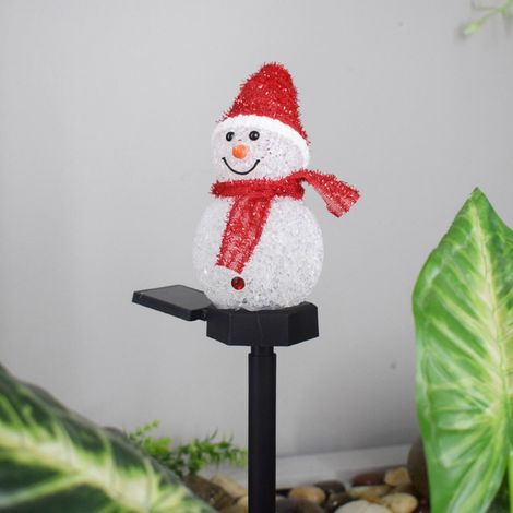 Snowman - LED Solaire Étanche - Pour Jardin Extérieur - Chemin - Décoration Noël - 8 H Autonomie - 1 Pièce