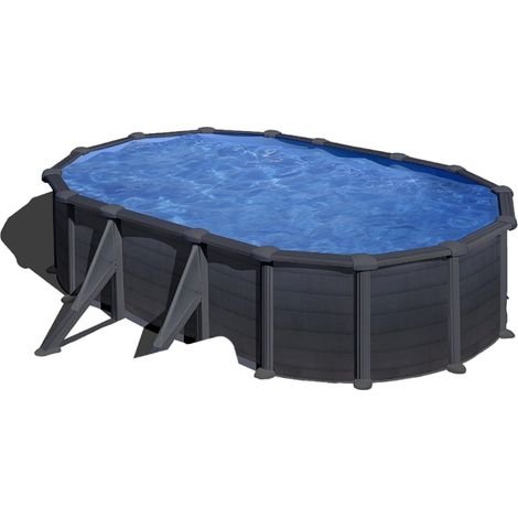 piscina fuori terra ovale gre "atlantis" in acciaio colore bianco 610x375x132 - cod. kitprov618 (1/5)