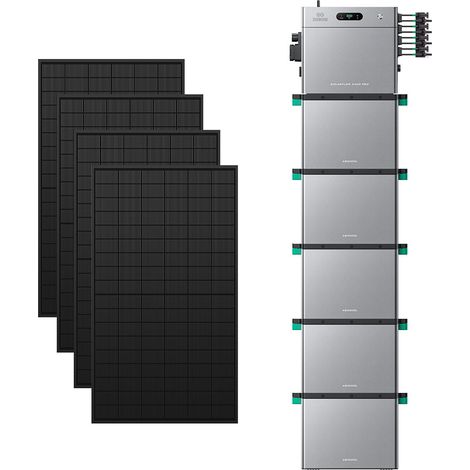 Zendure SolarFlow 2400 Pro - Batterie Solaire 2400W AC, PV 4800W, 2.4-16.8kWh, Plug & Play, IP65, Tesla/Pompes à Chaleur. avec 5xAB3000L (14.40 kWh), avec 450Wx4 Panneau Bifacial