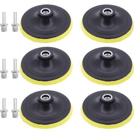 [NEVER USED] Set of 6 150mm Sanding Pads, Abrasive Discs, Sanding Plates with M14 Thread, Hook and Loop Fastener, Sanding and Polishing Backing Plate for Drills and Angle Grinders