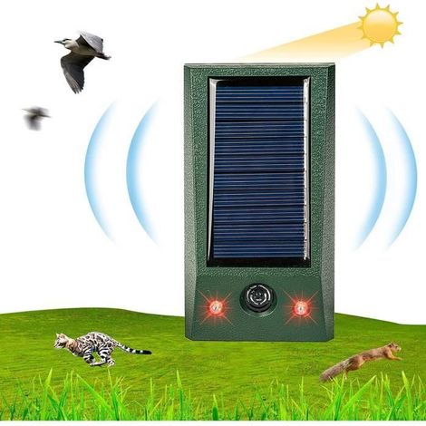 Répulsif Chat Exterieur, Ultrason Chat, Repulsif Chien, Charge Solaire,Chargement USB Prévenir Les Chiens et Les Chats, Les Ois A63 (1/4)