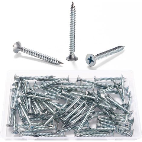 80 Pièces M3.5  40 mm Vis à Bois À Filetage Épais, Vis Cruciformes, Vis Autotaraudeuses, pour Cloisons SèChes, Meubles En Bois, Argent (1/5)