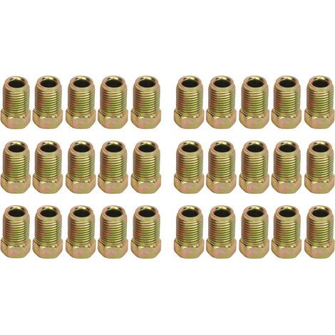Lot de 30 Raccords de Conduite de Frein 3/8 24 Filetages en Métal Robuste pour Tube de Conduite de Frein de 3/16 Garantissant une Connexion Correcte et Sécurisée des.