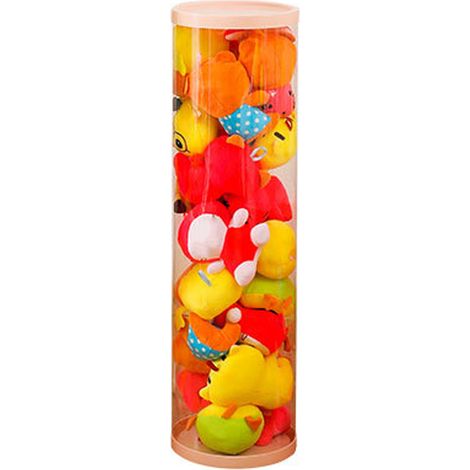Seau de rangement pour peluches, boucle cylindrique transparente, cylindre rotatif en PVC de couleur unie, 26 cm de diamètre et 90 cm de hauteur, comprend des couvercles supérieur et inférieur, emball (1/5)