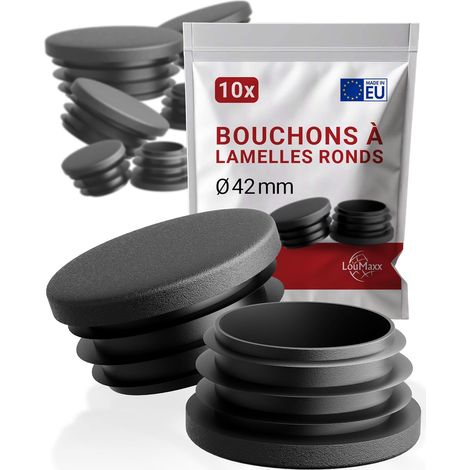 Bouchons pour Tube Ø 42 mm - Lot de 10 - Plastique Noir Robuste - Protection Intérieur Extérieur - Pour Mobilier et Clôture - Diamètre 42 mm (1/5)