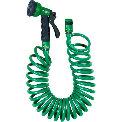 Kit tuyau à spirale pour arrosage, BMI, 15 m, vert/gris,  arrosage jardin, pelouse