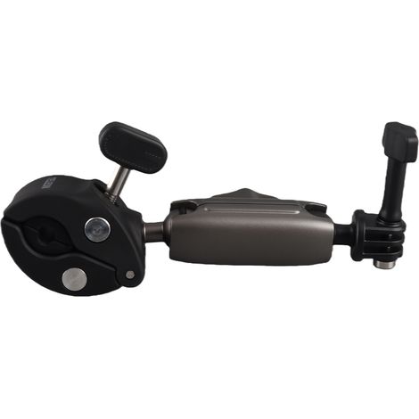Support de guidon de vélo TELESIN GP-HBM-001 avec pince de fixation, double rotule rotative à 360° en alliage d'aluminium, adaptateur pour caméra sport et adaptateur de fixation à vis 1/4 pouce, compa (1/5)
