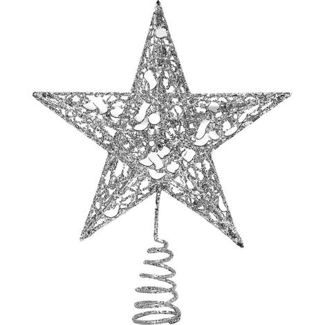 Décoration de sapin de Noël pailletée en métal ajouré (1/4)