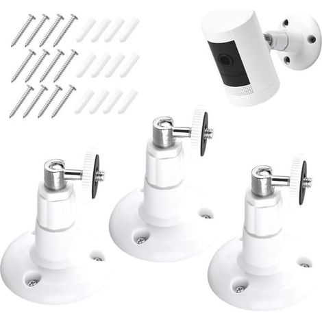Supports muraux pour caméras de sécurité, réglables à 360 degrés (caméra non incluse) (1/5)