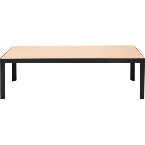 Table basse en Plateau en enduit effet béton et piètement métal noir ORELIA
