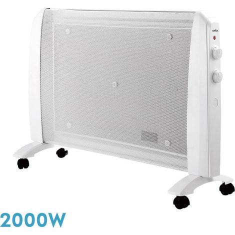 Termoarredo Mica Coat 2000w 1 elemento Bianco 2 potenze Antiribaltamento, ruote, termostato Reg.54x79x27cm