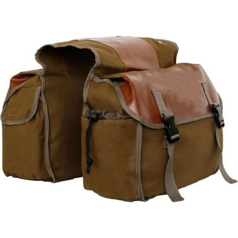 Accessoire vélo,Sac de selle en cuir pour moto, sacoche étanche en toile pour cycles, nouvelle collection- Chocolat[A7]