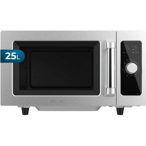 Cecotec FlatPro 2500. Micro-ondes professionnel sans plateau, 25 L. 1 000 W, magnétron, commande mécanique, minuteur 60 min.