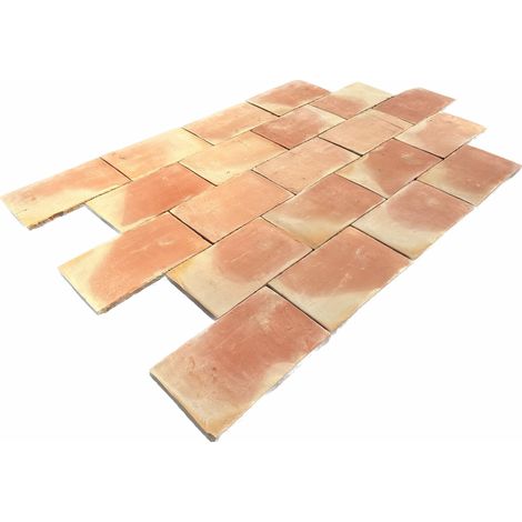 Carrelage mural en terre cuite 22x36cm – Naturel – Surface 1 m² – Cuit à l'ancienne pour durabilité – Facile à poser et entretenir
