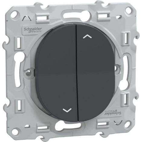 Interrupteur volet roulant 2 boutons 6A anthracite - Ovalis - Schneider (1/3)