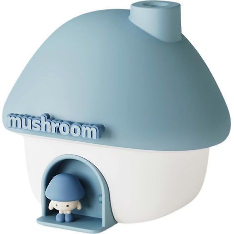 Humidificateur d'air avec réservoir d'eau de 300 ml, veilleuse et lampe frontale, bleu, idéal pour la maison et le bureau. (1/5)