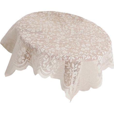 Protège-tables basses en dentelle, lavable en machine, en polyester, élégant accessoire de décoration intérieure, 60 x 60 cm. (1/5)