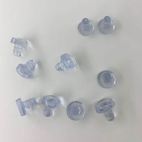 BEBUSINGOTO 20 protectores de placa de vidrio para espejo giratorio de goma transparente, soporte de inserción, bandeja para estante, estante de vidrio, mueble, mesa, mesita de noche, almohadilla pro (1/5)